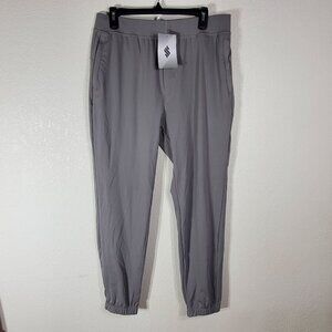 Soothfeel Mens Large Gray Athletic Joggers Pants Zipper Pockets quick-drying
